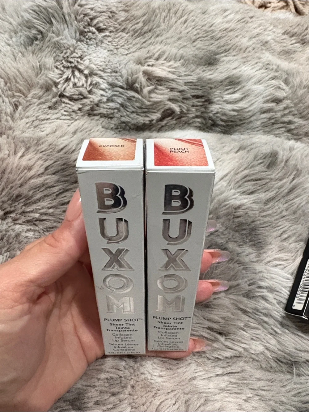 Buxom Plump Shot Sheer Tint Lip Gloss Duo - Exposed (peach nude) & Plush Peach
